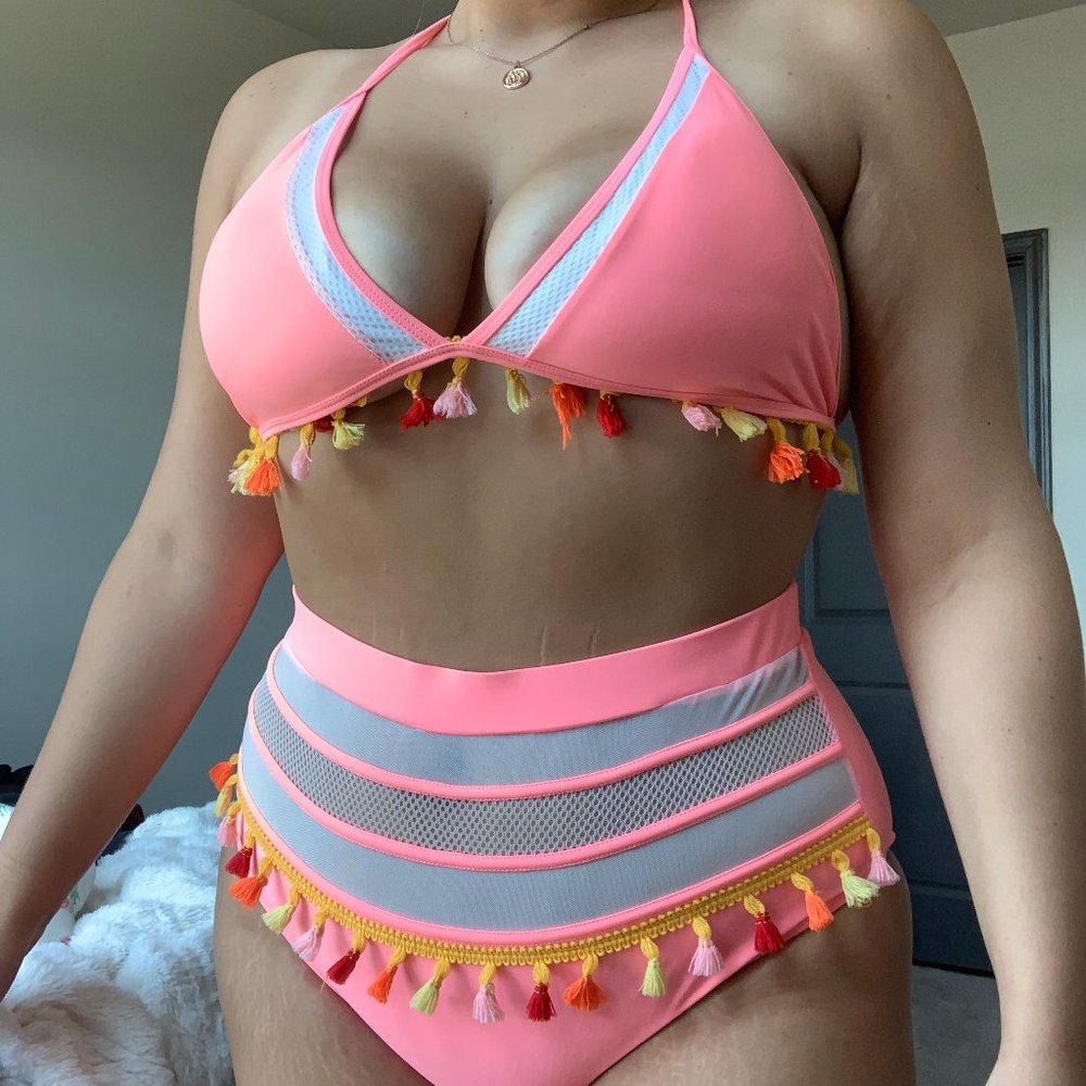 Festive Bright Pink Bikini Set